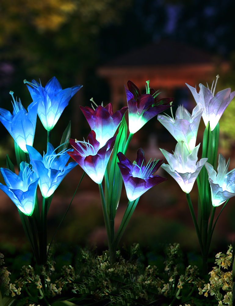 BRIGHT ZEAL - Patio Lights LED Outdoor Multicolor Changing LED Lights Set of 2 LED Color Changing Solar Stake Lights Outdoor Sunflower, Dandelion Solar Light LED Garden Decor Statues